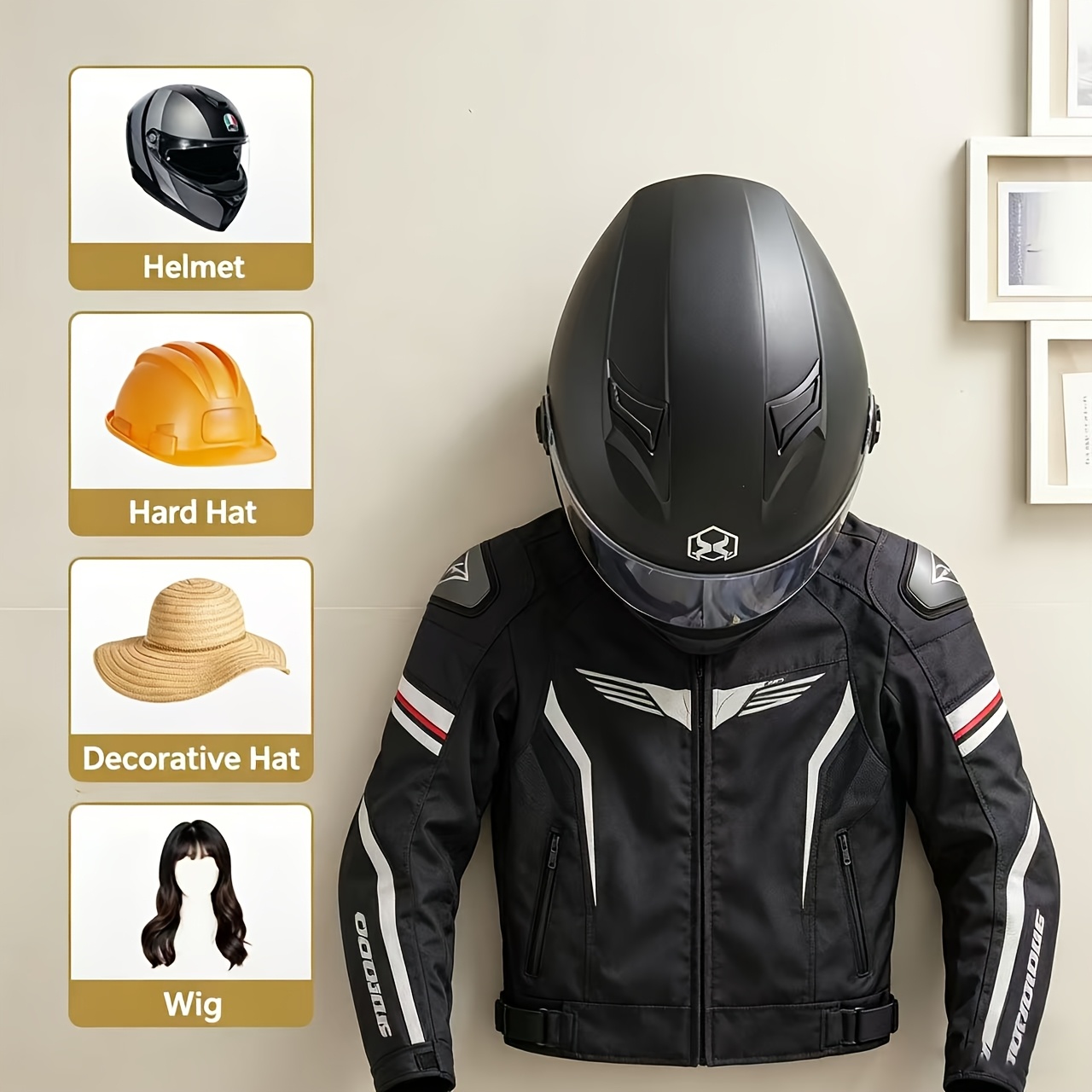 오토바이 헬멧 홀더 단단한 나무 강력한 강철 디자인 헬 - Cycling Gear Wall Storage 리뷰 및 가격