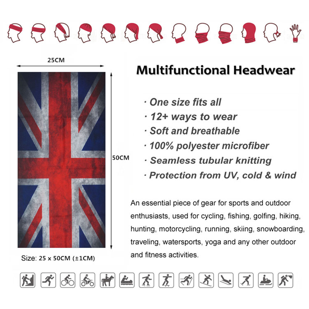 남녀공용 국기 반다나, 다기능 모자, 방진 사이클링 스 - Cycling Gear Uk 리뷰 및 가격