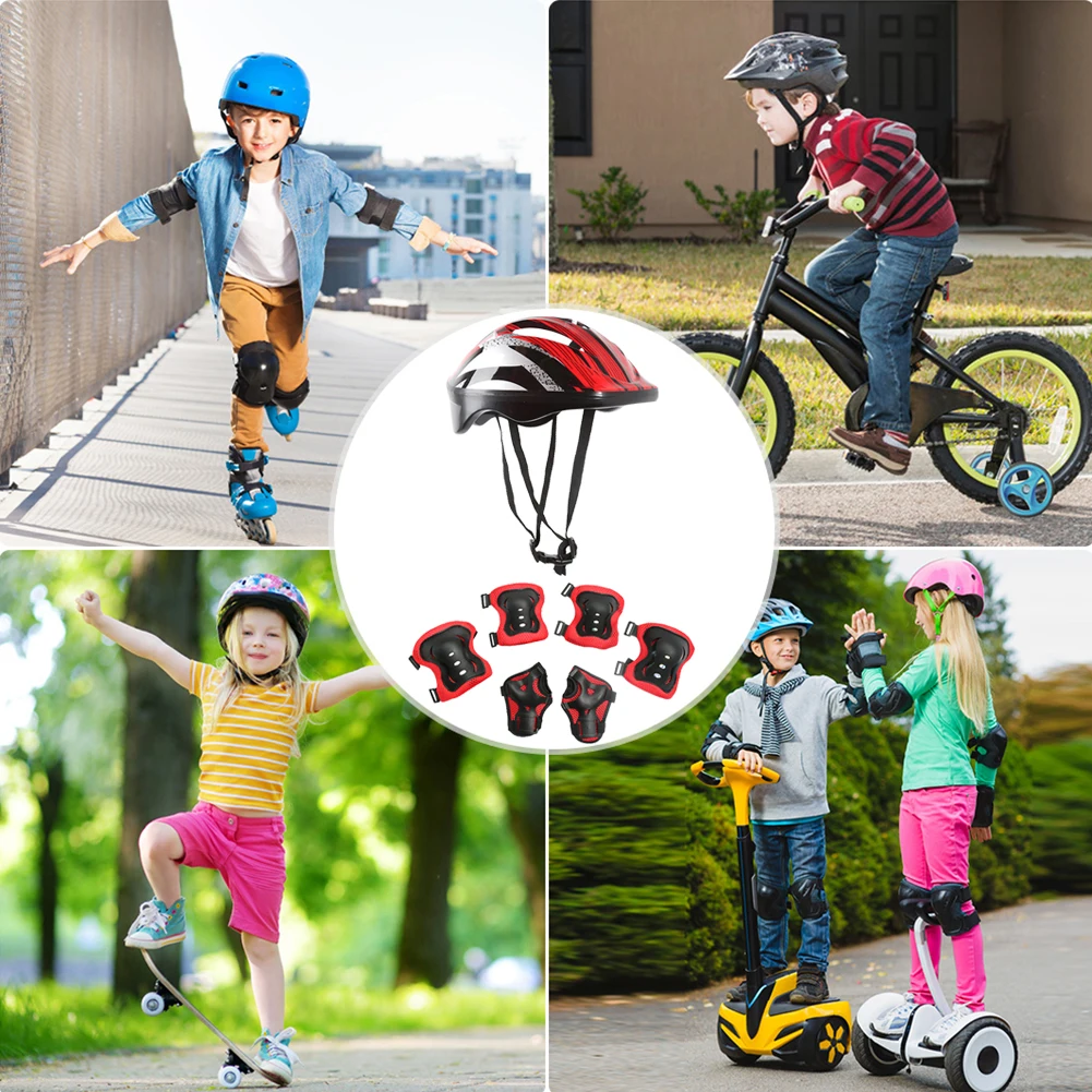 7Pcs 자전거 스포츠 보호 장비 세트 조정 가능한 어 - Cycling Protective Gear Kids 리뷰 및 가격