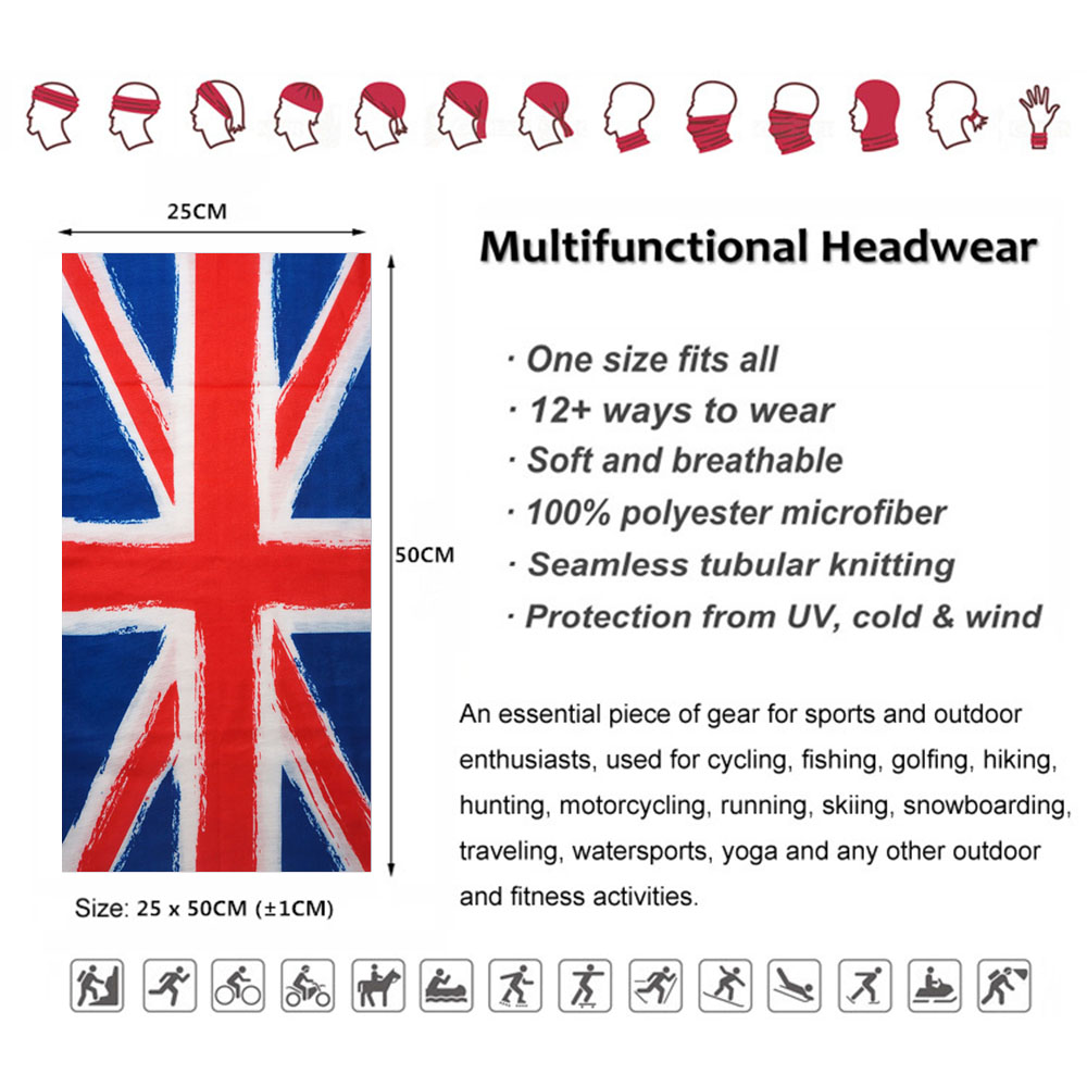 영국 유니온 플래그 넥 튜브 반다나 영국 헤드웨어 심리 - Cycling Gear Uk 리뷰 및 가격
